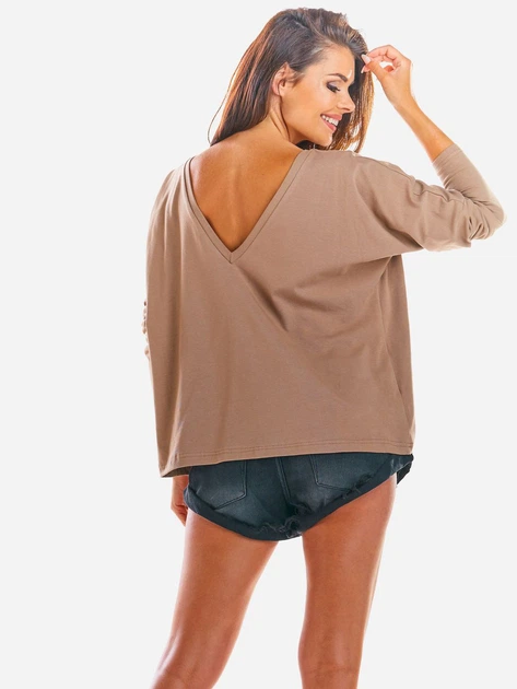 Longsleeve damski Infinite You M219 113480 One Size Beżowy (5902360543690) - obraz 2
