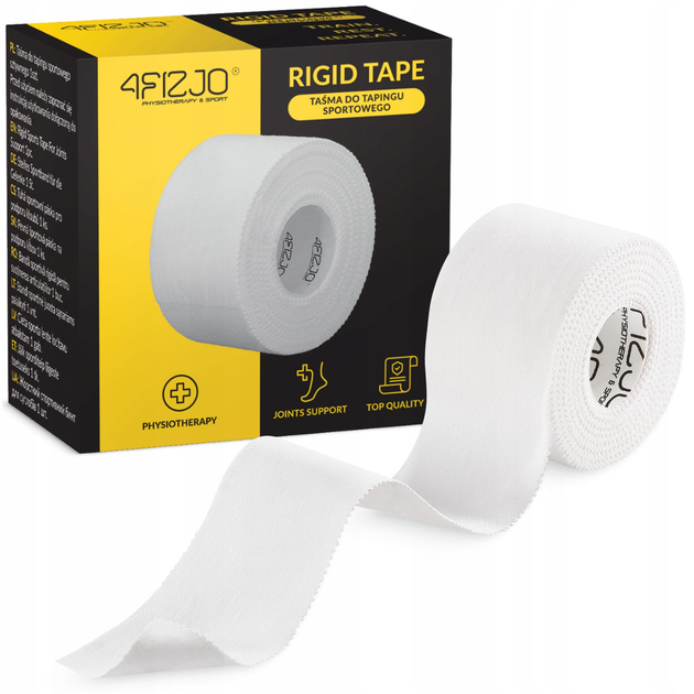 Лента кинезиологическая (кинезио тейп) 4FIZJO Rigid Tape 5 см x 10 м жесткая White (P-5905973400824) - изображение 1