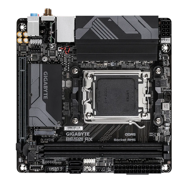 Материнська плата Gigabyte Gigabyte B650I AX Socket AM5/AMD/Mini-ITX/1хHDMI/DisplayPort/Bluetooth/Wi-Fi - зображення 3
