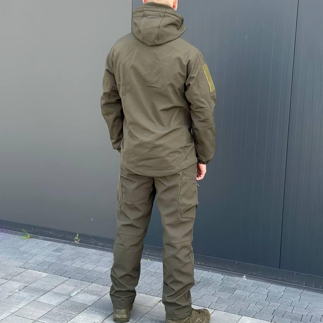 Форма B&L куртка з капюшоном + штани Softshell олива розмір 4XL - зображення 2