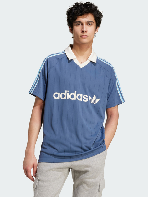 Koszulka sportowa męska adidas Pinstripe Jersey IU0199 M Niebieska (4066757713200) - obraz 1