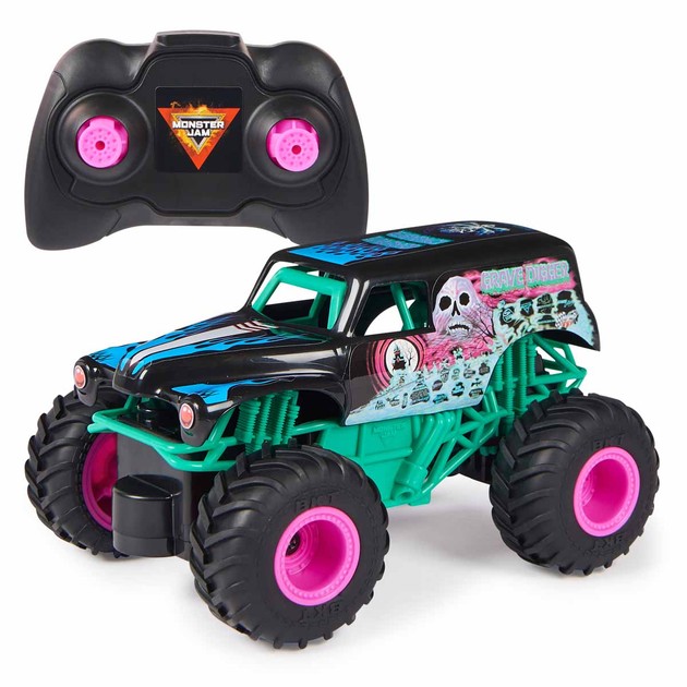 Машинка на радіокеруванні Monster Jam RC 1:24 Neon Grave Digger (0778988499887) - зображення 2