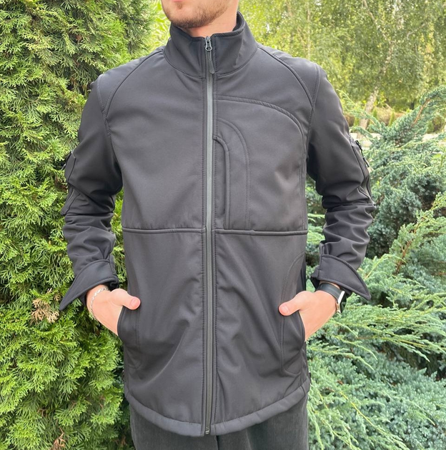 Водонепроницаемая мужская куртка Soft Shell Черная 2XL KL920 - изображение 2