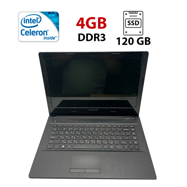 Ноутбук Lenovo G40-30 / 14" (1366x768) TN / Intel Celeron N2840 (2 ядра по 2.16 - 2.58 GHz) / 4 GB DDR3 / 120 GB SSD / Intel HD Graphics / WebCam б/в - Фото 1 Ноутбук Lenovo G40-30 / 14" (1366x768) TN / Intel Celeron N2840 (2 ядра по 2.16 - 2.58 GHz) / 4 GB DDR3 / 120 GB SSD / Intel HD Graphics / WebCam б/в - зображення 1