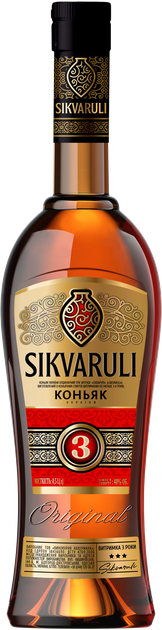 Коньяк Sikvaruli 3 роки витримки 0.5 л 40% (4820189293873) - Фото 1 Коньяк Sikvaruli 3 роки витримки 0.5 л 40% (4820189293873) - зображення 1