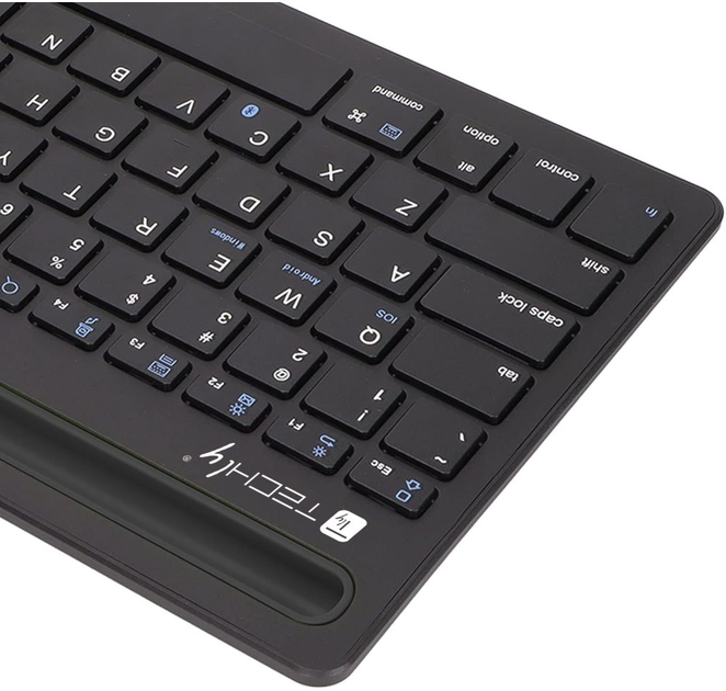 Klawiatura bezprzewodowa TECHly Mini Keyboard with Hotkeys and Tablet Stand Wireless Black (8059018367898) - obraz 3