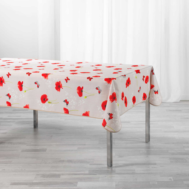 Скатертина Douceur d'interieur Sweet Poppy прямокутна Маки 150 x 240 см (3574387227772) - зображення 2