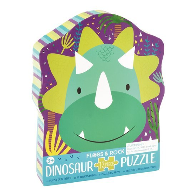 Puzzle figuralne Floss & Rock Dinozaury z pudełkiem 12 elementów (5055166356138) - obraz 1