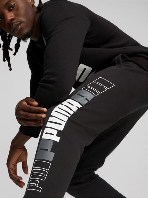Spodnie dresowe męskie Puma Ess+ Logo Lab Sweatpants Fl Cl 67592001 M Czarne (4099683775097) - obraz 6