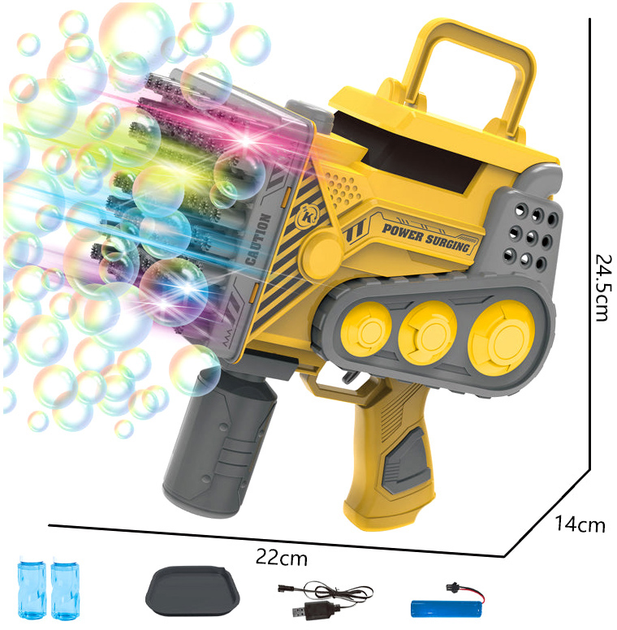 Pistolet do puszczania baniek Icom Bubble Machine + Płyn do tworzenia bąbelków (6927223589089) - obraz 4