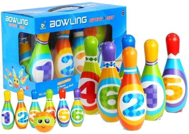 Zestaw do gry w kręgle LEAN Toys z cyferkami (1818911763810) - obraz 1