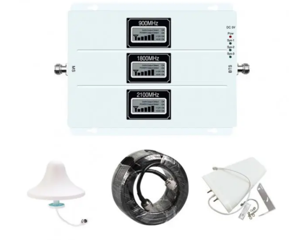 GSM репитер усилитель Lintratek KW20L-GDW 900/1800/2100 МГц + комплект антенн - изображение 2