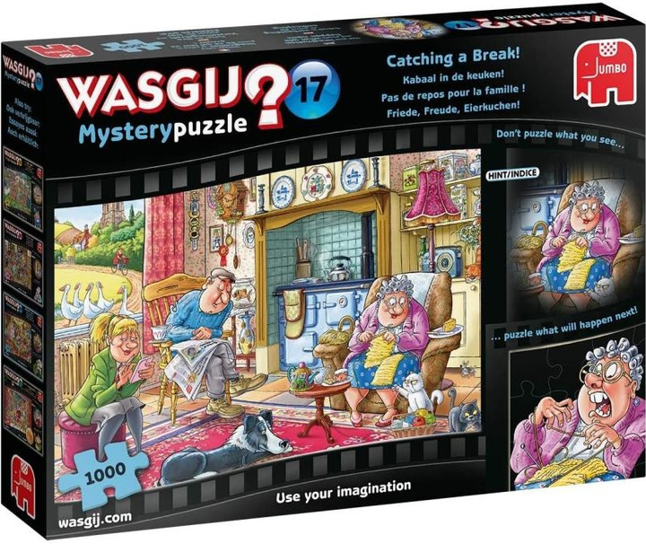 Puzzle Jumbo Wasgij ? Mystery 17 Catching a Break 1000 elementów 19175 (8710126191750) - obraz 1