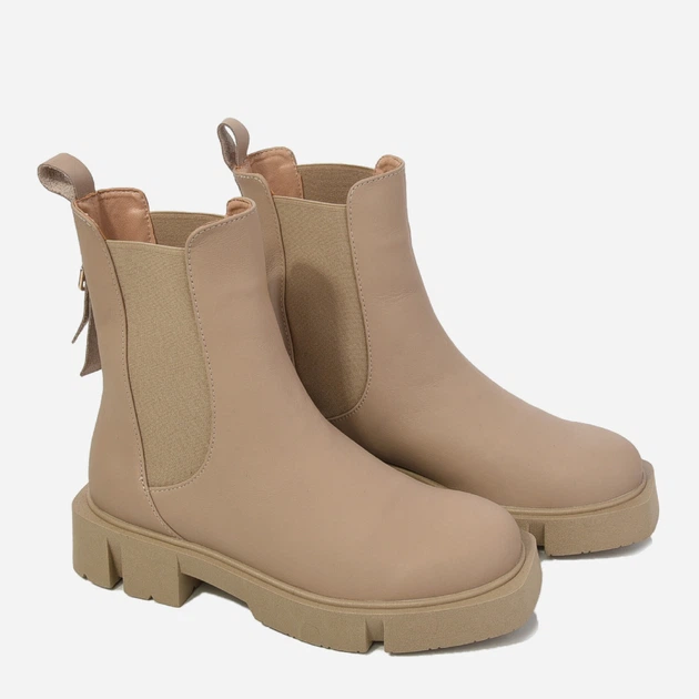 Женские зимние челси кожаные высокие Teona 552 38 Капучино (ROZ6501055030) - изображение 2
