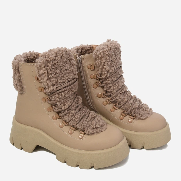 Женские зимние ботинки кожаные высокие Teona 555 40 Капучино (ROZ6501055052) - изображение 2