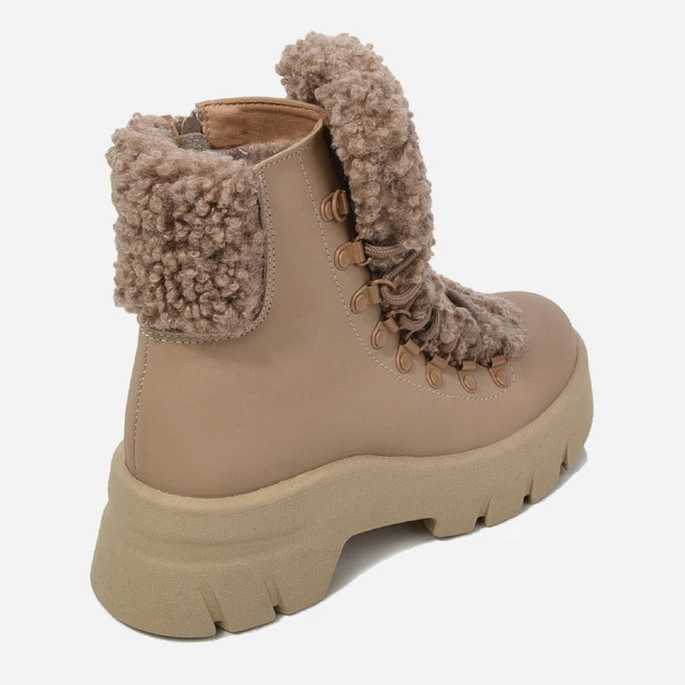 Женские зимние ботинки кожаные высокие Teona 555 40 Капучино (ROZ6501055052) - изображение 4