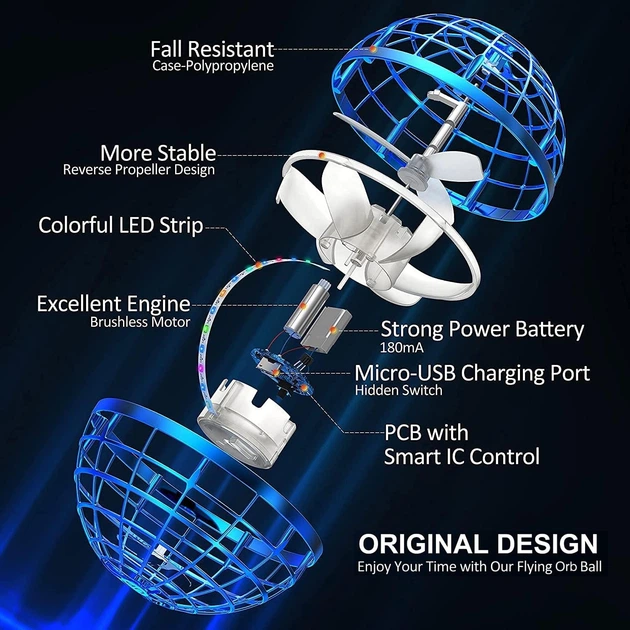 Шар летающий светящийся Flynova Pro Flying Spinner 2024 - изображение 3