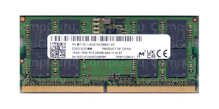 Оперативна пам'ять для ноутбука Micron DDR5 16GB 5600MHz SO-DIMM