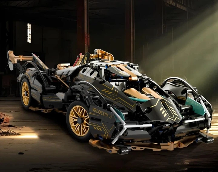 Конструктор Technic Super car V12 чёрная 1280 деталей – игрушки с