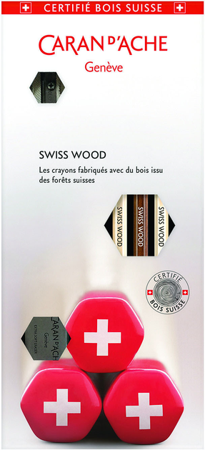 Zestaw ołówków grafitowych Caran d'Ache Swiss Wood HB z akcesoriami 3 szt (7630002338806) - obraz 1