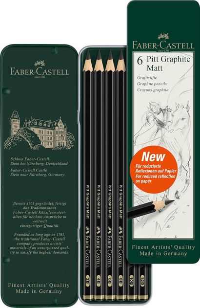 Zestaw ołówków grafitowych Faber-Castell Pitt Graphite Matt 6 szt (4005401152071) - obraz 1