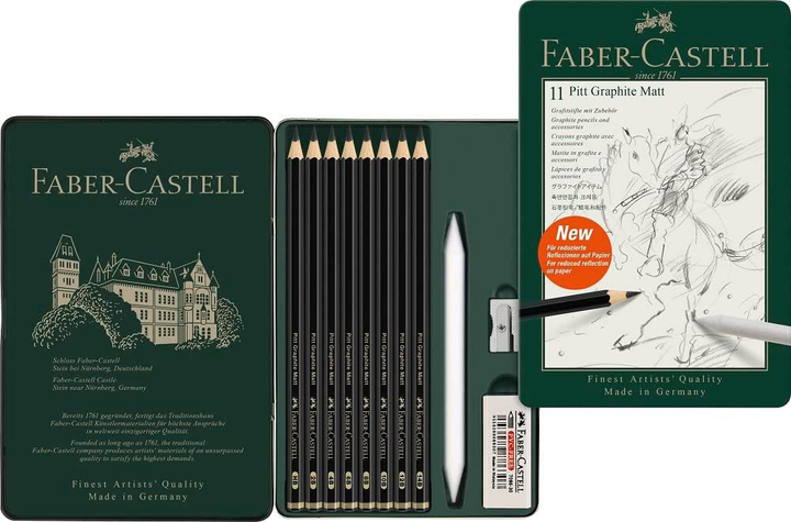 Zestaw ołówków grafitowych Faber-Castell Pitt Graphite Matt 8 szt (4005401152200) - obraz 2