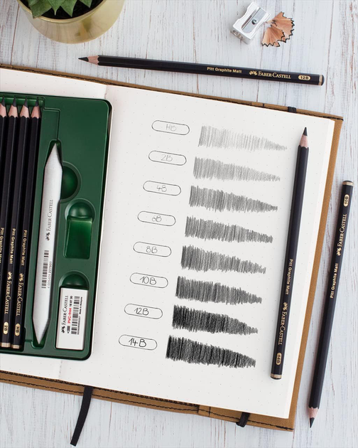 Набір графітових олівців Faber-Castell Pitt Graphite Matt 6 шт (4005401152071) - зображення 3