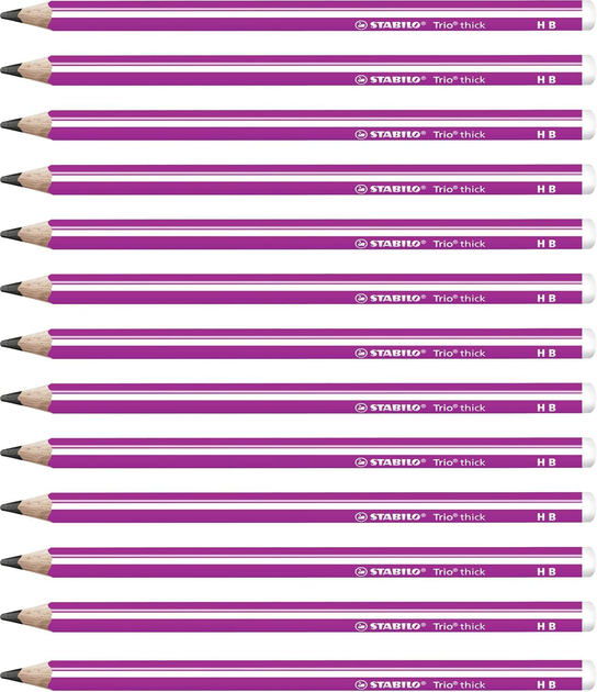 Zestaw ołówków grafitowych Stabilo Trio Thick HB 12 szt (4006381499057) - obraz 1