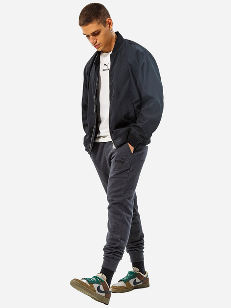 Spodnie dresowe męskie ocieplane Puma Ess Logo Pants Fl Cl 586714-07 XS Ciemnoszare (4063697310063) - obraz 3