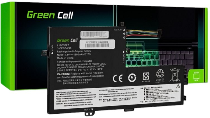 Акумулятор Green Cell для ноутбуків Lenovo IdeaPad C340-15IIL S340-14API S340-15API S340-15IIL S340-15IWL 11.4V 4500mAh (5904326371835) - зображення 1