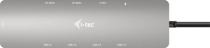 Док-станція i-Tec USB Type-C - USB 3.0 x2, USB 2.0 x2, USB Type-C x2, HDMI x2, RJ-45 Silver (C31NANOHDM2DOCPD) - зображення 4