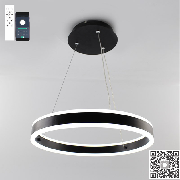 Управляемая светодиодная СМАРТ люстра ESLLSE STELLA 64W R SMART 400Х1200мм Черная - изображение 5