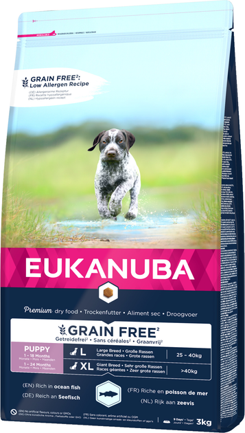 Сухий корм для цуценят великих порід Eukanuba Grain Free Океанічна риба 3 кг (8710255184791) - зображення 2