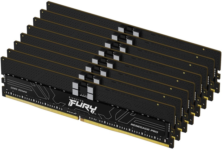 Оперативна пам'ять Kingston Fury DDR5-6000 262144MB PC5-48000 (Kit of 8x32768) Renegade Pro EXPO ECC Registered 1Rx4 Black (KF560R32RBEK8-256) - зображення 1