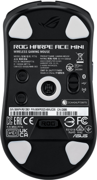 Mysz ASUS ROG Harpe Ace Mini Wireless Black (90MP03Z0-BMUA00) - obraz 8