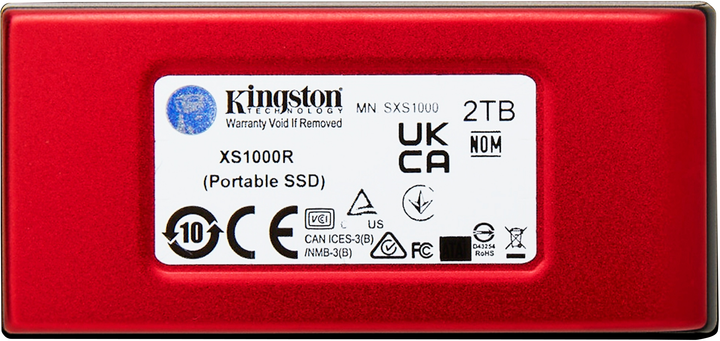 SSD диск Kingston XS1000 Portable 2000GB USB 3.2 Gen 2 Red (SXS1000R/2000G) - зображення 3