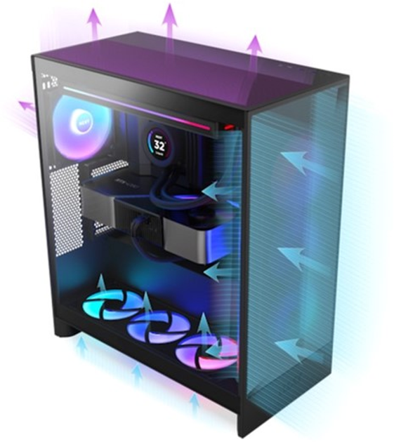 Корпус NZXT H7 Flow Mid-Tower Matte Black (CM-H72FB-01) - зображення 7