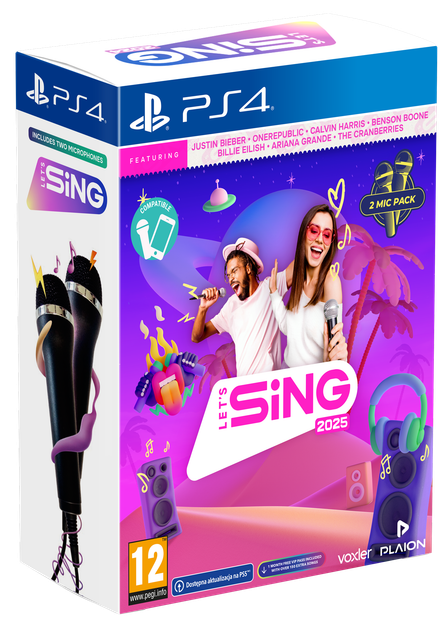 Гра PS4 Let's Sing 2025 + 2 мікрофона (Blu-ray диск) (4020628582135) - зображення 2