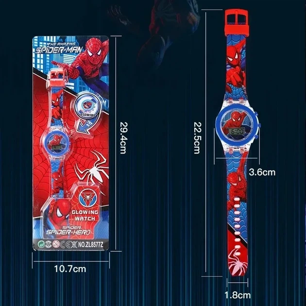 Детские электронные часы с подсветкой Spider Man Light Watch - Человек Паук (00266) - изображение 2