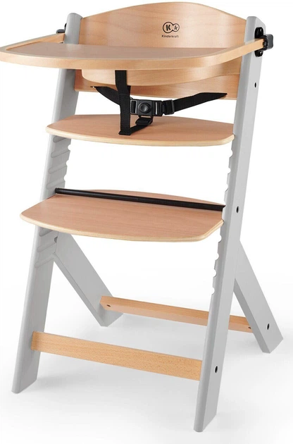 Krzesełko do karmienia Kinderkraft Enock Gray Wood KKKENOCGRY0000 (5902533915095) - obraz 2