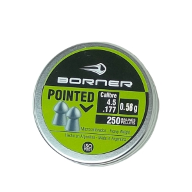 Пули Borner Pointed, 4,5 мм, 0,58 гр 250 шт - изображение 1