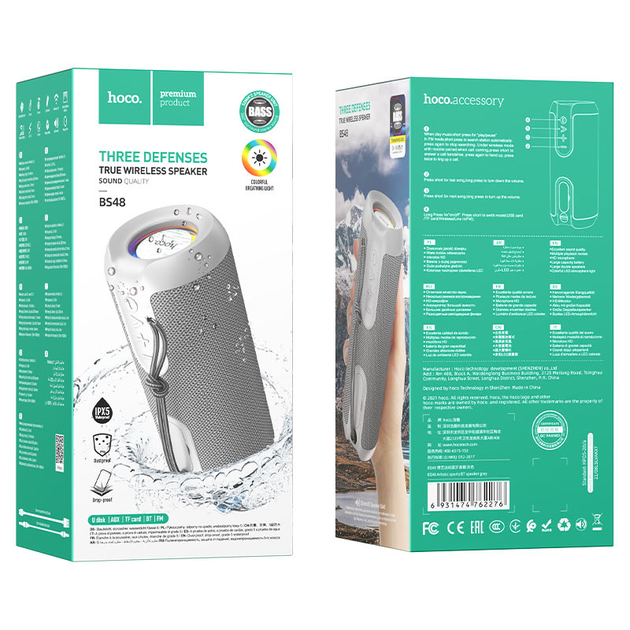 Портативная акустика Hoco Portable Speaker BS48 Grey (762276) [112125] - изображение 4