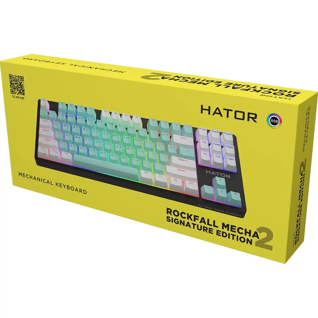 Клавіатура Hator Rockfall 2 Mecha Signature Edition USB Black/Mint/White (HTK-520-BMW) [103449] - зображення 6