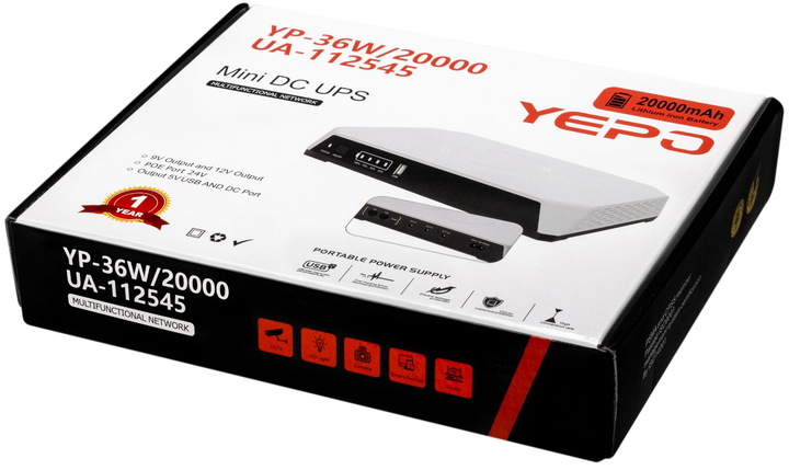 ДБЖ для роутера (маршрутизаторів) Yepo Mini DC-UPS YP-36W (20000mAh/LiFePO4) (UA-112545) - зображення 10