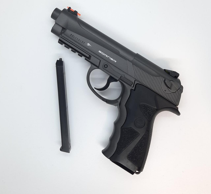 Пневматичний пістолет Borner Sport 306m (Beretta 90, метал) + ВВ Куля 500шт и балон СО2 5шт - зображення 2