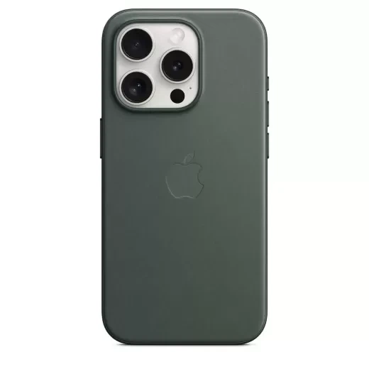 Чехол CasePro FineWoven Case with MagSafe Evergreen для iPhone 15 Pro - изображение 4