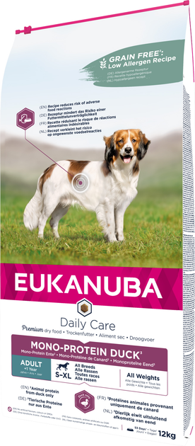 Sucha karma dla psa Eukanuba Daily Care Adult Protein Kaczka 12 kg (8710255189178) - obraz 1