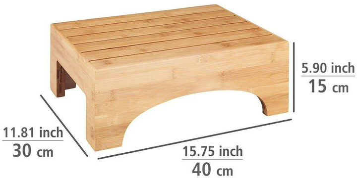 Taboret do wanny Wenko bambusowy 40 x 30 x 15 cm (4008838337875) - obraz 4