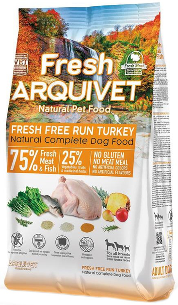 Półwilgotna karma dla psów Arquivet Fresh Free Run Turkey 2.5 kg (8435117891067) - obraz 1