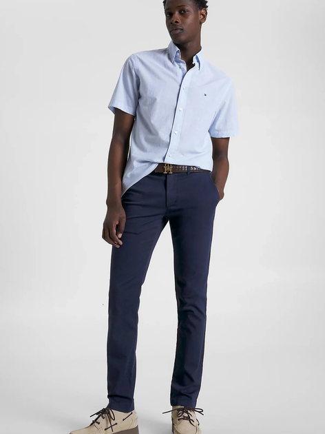 Spodnie slim fit męskie Tommy Hilfiger MW0MW32132 32 Niebieskie (8720644101858) - obraz 3